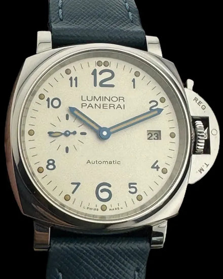 No Reserve - 2019 Panerai Luminor Due 42MM White Dial Leather Strap (PAM00906)