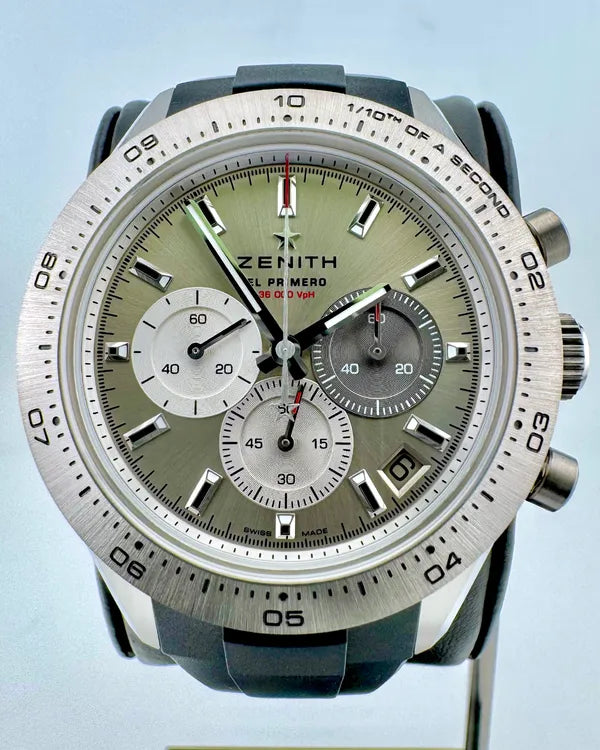 No Reserve - 2025 Zenith Chronomaster Sport Titanium 41MM Grey Dial Rubber Bracelet (95.3100.3600/39.R951)