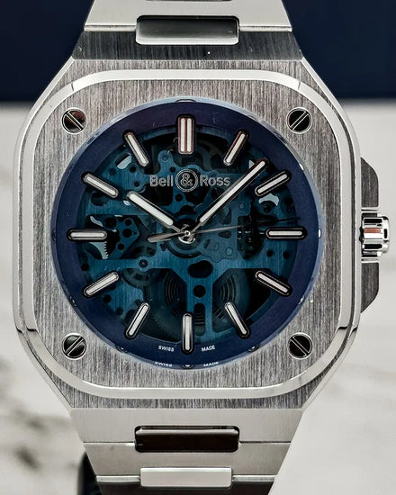 Bell & Ross BR 05 L.E. 40MM Skeleton Dial Steel Bracelet (BR05A-BLU-SKST/SST)