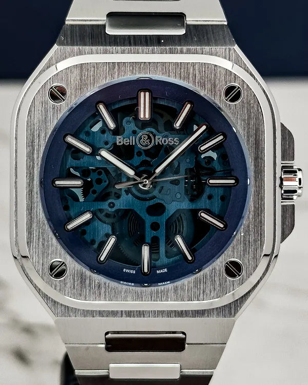 Bell & Ross BR 05 40MM Skeleton Dial Steel Bracelet (BR05A-BLU-SKST/SST)