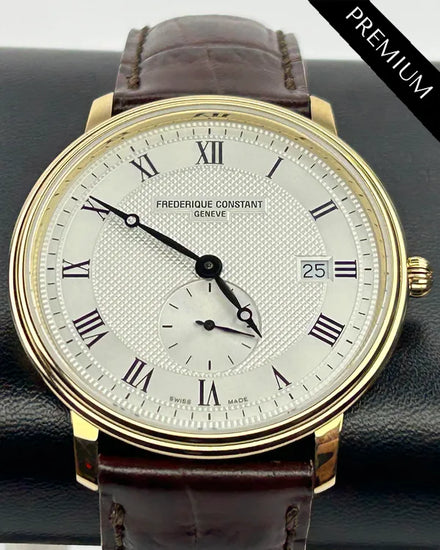 No Reserve - 2025 Frederique Constant Slimline Gents 39MM Quartz Silver Dial Leather Strap (FC-245M5S5)