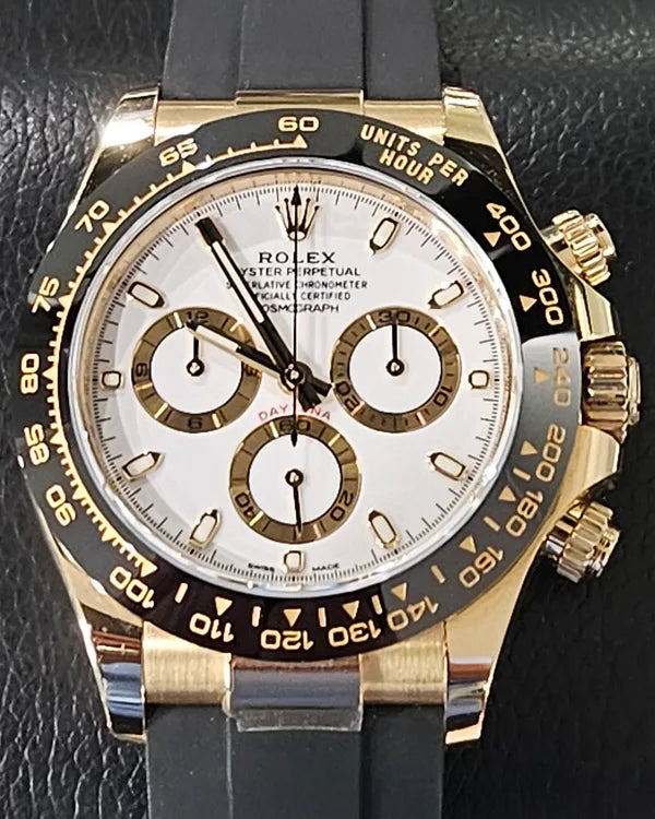 2022 Rolex Cosmograph Daytona 40MM White Dial Rubber Strap (116518LN)