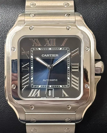 Cartier Santos De Cartier 39.8MM Blue Dial Steel Bracelet (WSSA0071)