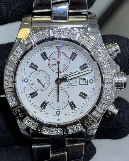 Breitling Super Avenger 48MM White Dial Steel Bracelet (A13370)