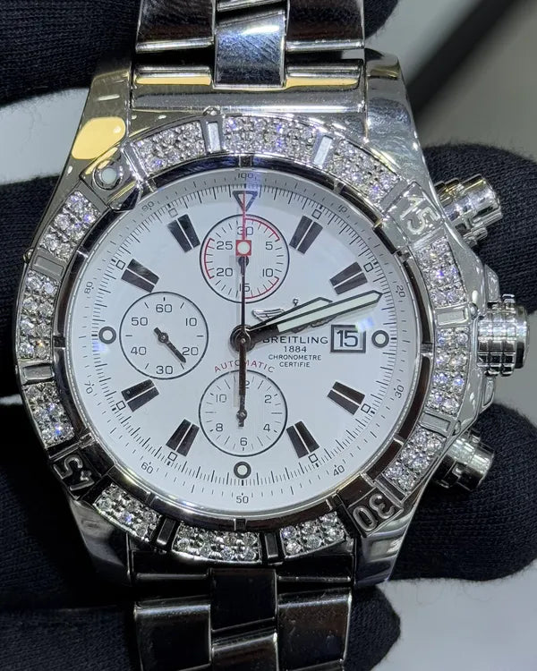 Breitling Super Avenger 48MM White Dial Steel Bracelet (A13370)