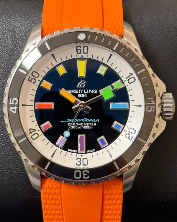 2025 Breitling Superocean 42MM Black Dial Rubber Strap (A17375211B2S3)