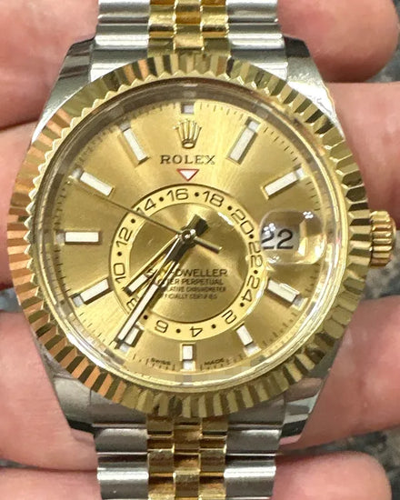 Rolex Sky-Dweller 42MM Champagne Dial Two-Tone Jubilee Bracelet (336933)