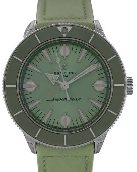 Breitling Superocean Heritage '57 "Pastel Paradise" 38MM Green Dial Leather Strap (A10340361L1X1)