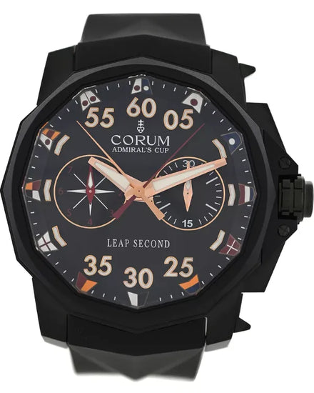 Corum Admiral's Cup AC-One Leap Second 48MM Black Dial Rubber Strap (A895/04301)