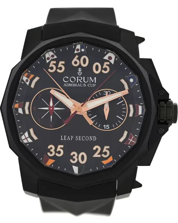Corum Admiral's Cup AC-One Leap Second 48MM Black Dial Rubber Strap (A895/04301)