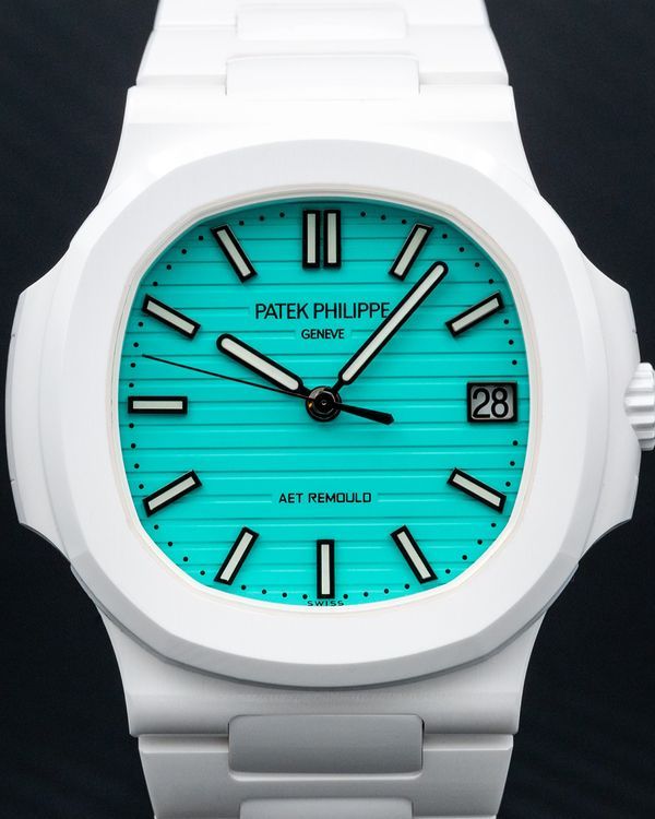Patek Philippe "Nautilus Lefkada Blue 5711" L.E. 40MM Aftermarket Tiffany Blue Dial Ceramic Bracelet by AET Remould (5227J-001)
