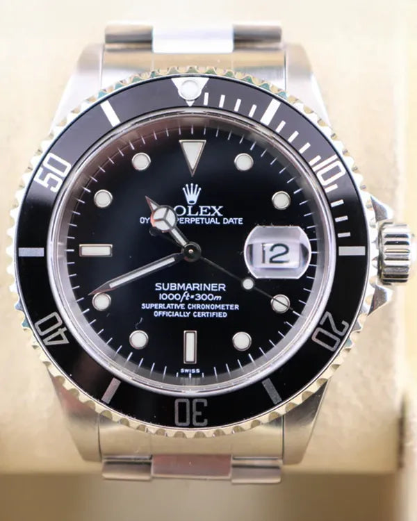 1999 (A Serial) Rolex Submariner Date 40MM Black Dial Oyster Bracelet (16610)