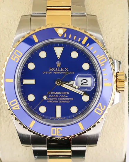2010 Rolex Submariner Date "Bluesy" 40MM Blue Dial Two-Tone Oyster Bracelet (116613)