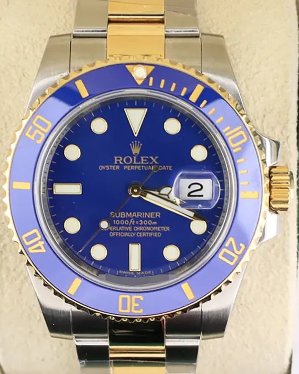 2010 Rolex Submariner Date "Bluesy" 40MM Blue Dial Two-Tone Oyster Bracelet (116613)
