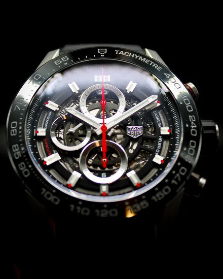 Tag Heuer Carrera Heuer 01 45MM Skeleton Dial Rubber Strap (CAR2A1Z.FT6044)