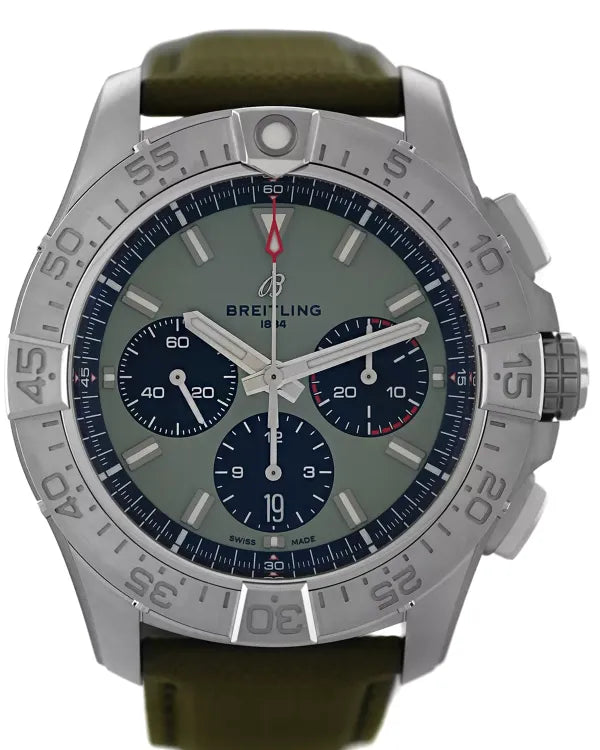 Breitling Avenger B01 Chronograph 44MM Green Dial Textile Strap (AB0147101L1X1)