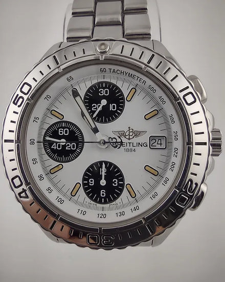 1994 Breitling Shark Chrono 41MM White Dial Steel Bracelet (A13051)