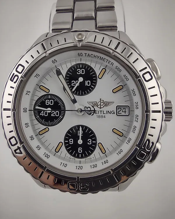 1994 Breitling Shark Chrono 41MM White Dial Steel Bracelet (A13051)