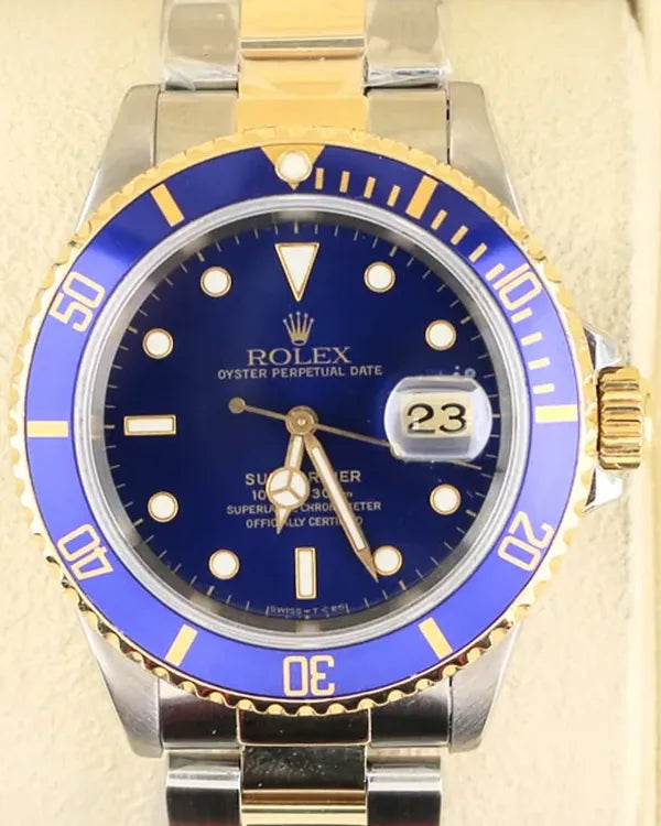 1997 (U Serial) Rolex Submariner Date "Bluesy" 40MM Blue Dial Two-Tone Bracelet (116613LB)