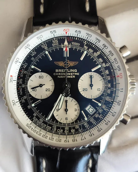 Breitling Navitimer 42MM Black Dial Leather Strap (A23322)