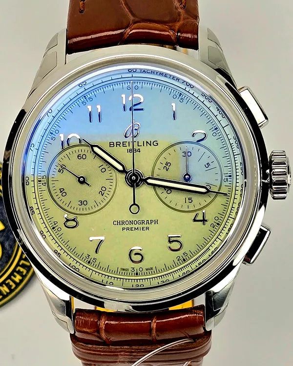 2024 Breitling Premier B09 40MM Green Dial Leather Strap (AB0930D31L1P1)