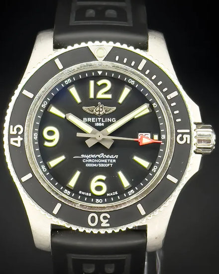 2021 Breitling Superocean 44MM Black Dial Rubber Strap (A17367D71B1S1)