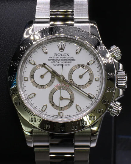 2010 Rolex Cosmograph Daytona 40MM White Dial Oyster Bracelet (116520)