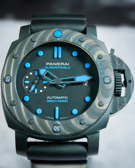 Panerai Submersible Carbotech 42MM Black Dial Rubber Strap (PAM00960)