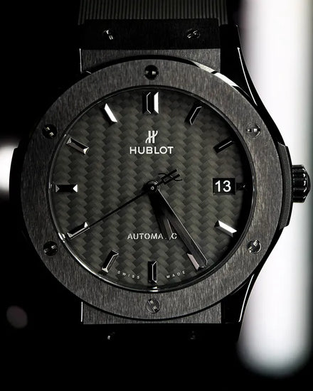 2017 Hublot Classic Fusion Black Magic 45MM Carbon Fiber Dial Rubber Strap (511.CM.1771.RX)