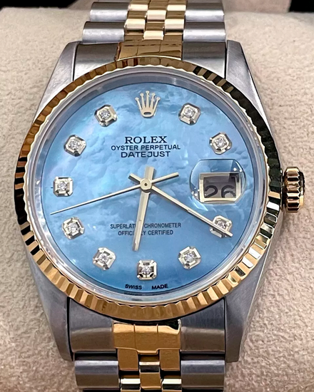 Rolex Datejust 36MM Aftermarket Mother of Pearl Dial Two-Tone Jubilee Bracelet (16233)