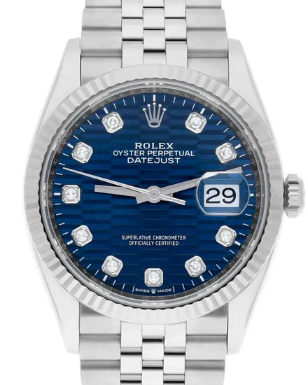 2023 Rolex Datejust 36MM Blue "Fluted Motif" Dial Jubilee Bracelet (126234)