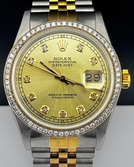 Rolex Datejust 36MM Aftermarket Champagne Dial Two-Tone Jubilee Bracelet (16013)