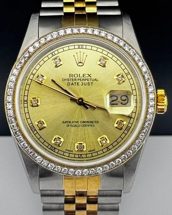Rolex Datejust 36MM Aftermarket Champagne Dial Two-Tone Jubilee Bracelet (16013)