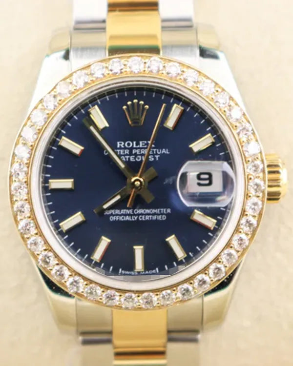 2007 (Z Serial) Rolex Lady-Datejust 26MM Blue Dial Two-Tone Oyster Bracelet (179173)