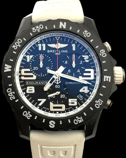 No Reserve - 2022 Breitling Endurance Pro 44MM Quartz Black Dial Rubber Strap (X82310)