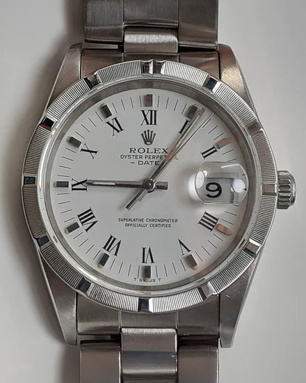Rolex Oyster Perpetual Date 34MM White Dial Oyster Bracelet (15210)
