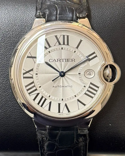 Cartier Ballon Bleu De Cartier 42MM Silver Dial Leather Strap (W69016Z4)