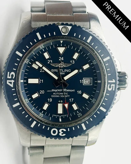 2019 Breitling Superocean 44MM Blue Dial Steel Bracelet (Y17393)