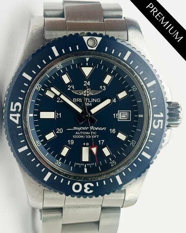 2019 Breitling Superocean 44MM Blue Dial Steel Bracelet (Y17393)