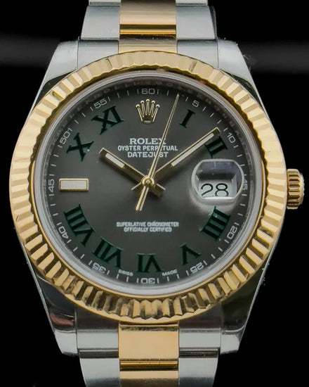 Rolex Datejust II "Wimbledon" 41MM Slate Dial Two-Tone Oyster Bracelet (116333)