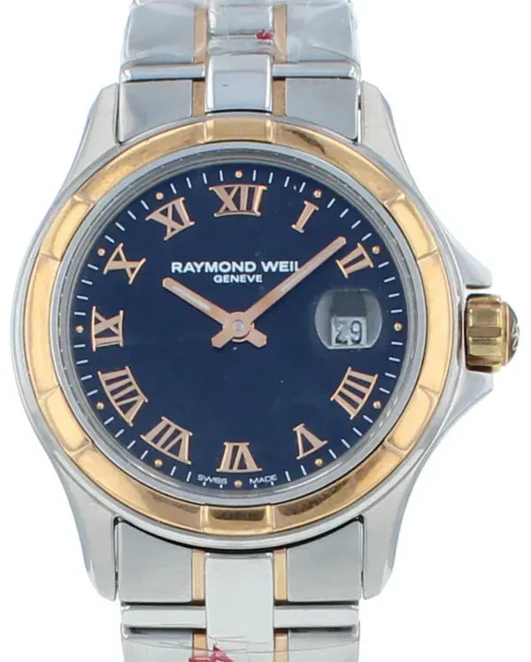 Raymond Weil Parsifal 28MM Quartz Black Dial Two-Tone Bracelet  (9460-SG5-00658)