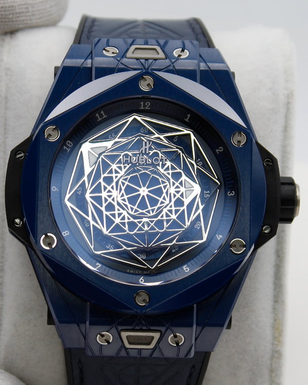 Hublot Big Bang Sang Bleu L.E. 45MM Blue Dial Leather Strap  (415.EX.7179.VR.MXM19)