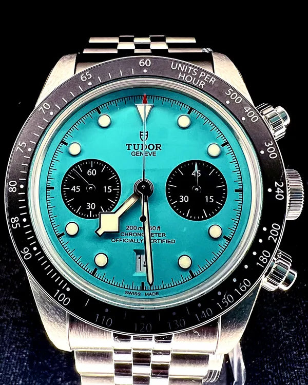 2025 Tudor Black Bay Chrono 41MM Turquoise Dial Steel Bracelet (79360N)