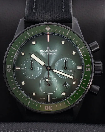 Blancpain Fifty Fathoms Bathyscaphe 43.6MM Green Dial Textile Strap (5200-0153-B52A)