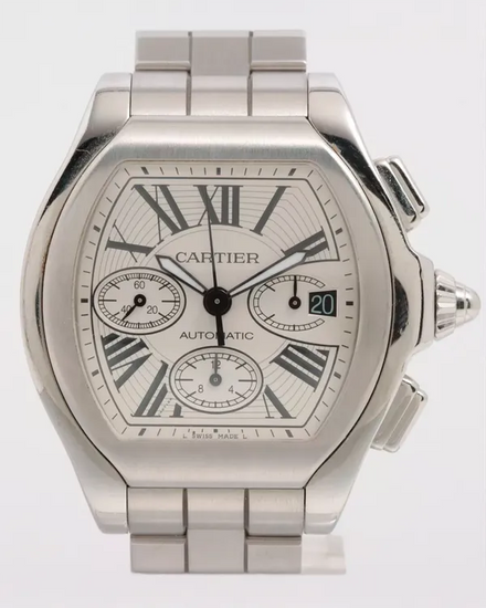Cartier Roadster XL 49.2MM Silver Dial Steel Bracelet (W6206019)