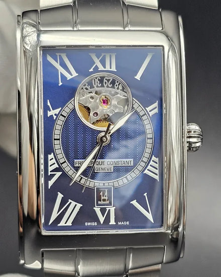No Reserve - Frederique Constant Classics Carree 30.7MM Blue Dial Steel Bracelet (FC-315DNS4C26B)