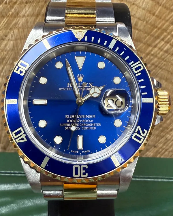 2005 Rolex Submariner Date "Bluesy" 40MM Blue Dial Two-Tone Oyster Bracelet (16613LB)