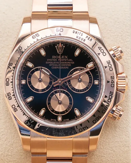 2015 Rolex Cosmograph Daytona 40MM Black Dial Rose Gold Oyster Bracelet (116505)