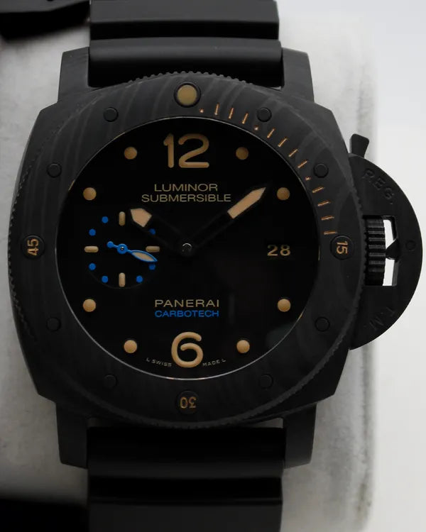 Panerai Submersible 1950 3 Days Automatic 47MM Black Dial Rubber Strap (PAM00616)