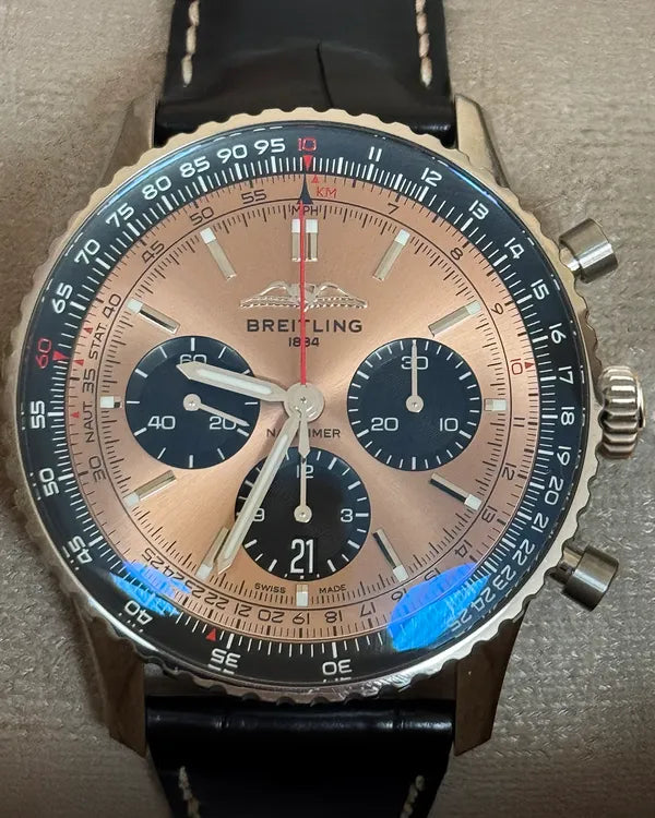 2023 Breitling Navitimer 1 B01 Chronograph 43MM Bronze Dial Leather Strap (AB0138)